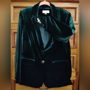 Calvin Klein Green Velvet Blazer